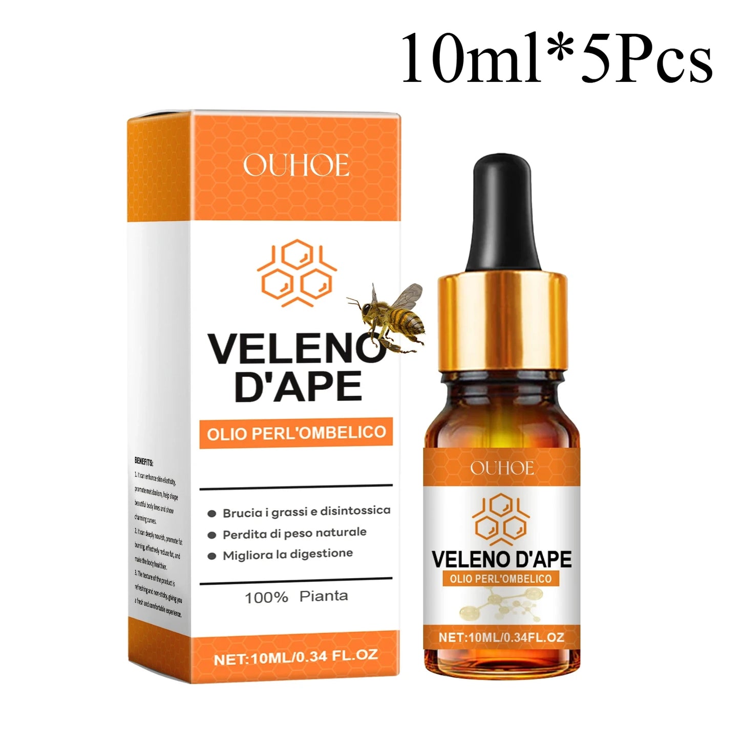 Aceite esencial de veneno de abeja para el cuerpo Reduce los grumos de grasa Mejora la elasticidad de la piel Hidrata Reafirma Nutrición profunda Aceite esencial para masajes corporales