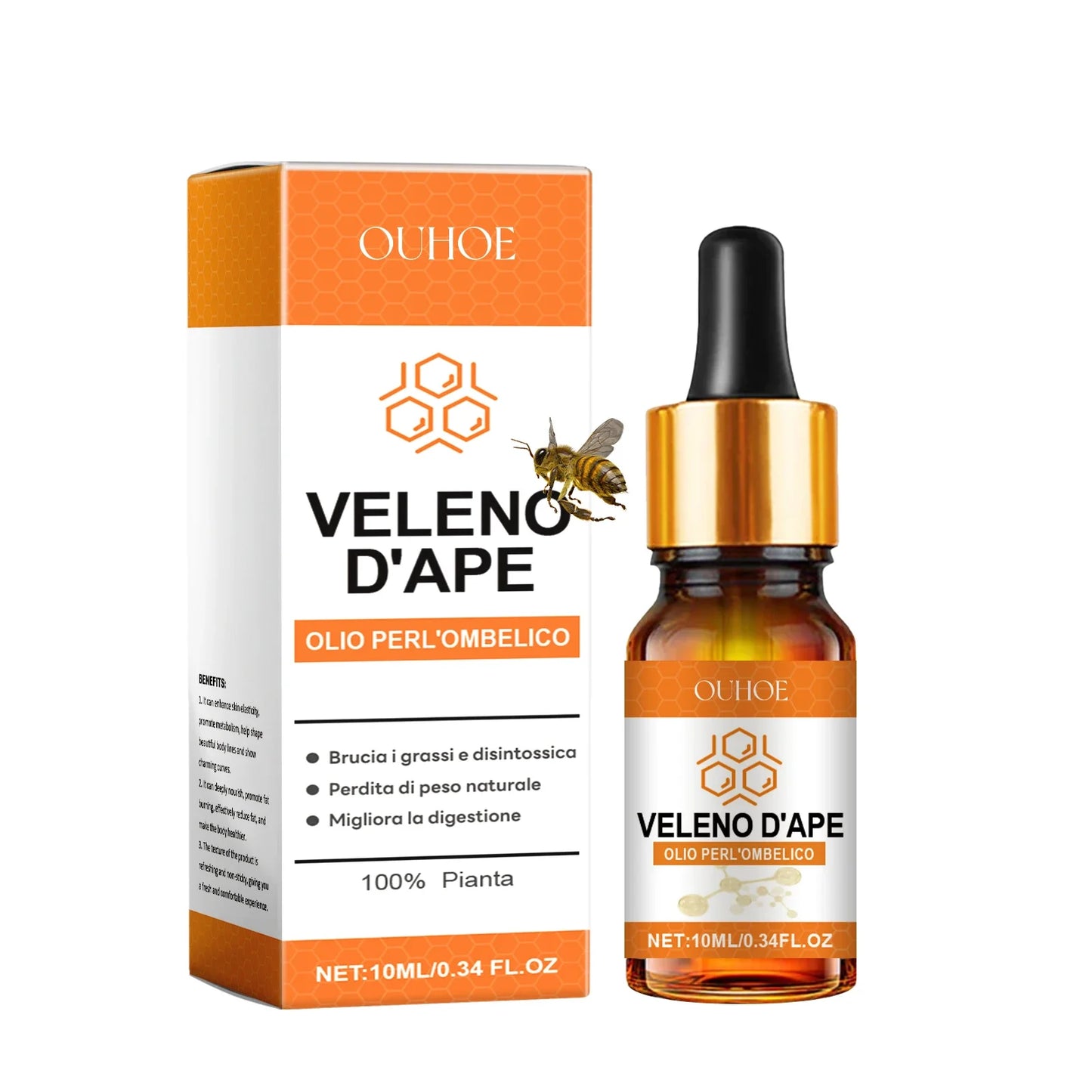 Aceite esencial de veneno de abeja para el cuerpo Reduce los grumos de grasa Mejora la elasticidad de la piel Hidrata Reafirma Nutrición profunda Aceite esencial para masajes corporales