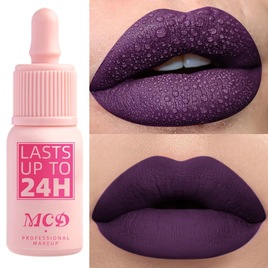 Velvet Lip Glaze Liquid Lipstick Cream Women's Makeup product Nude Matte Purple Pigment Waterproof Long Lasting Lip Tint Paste
