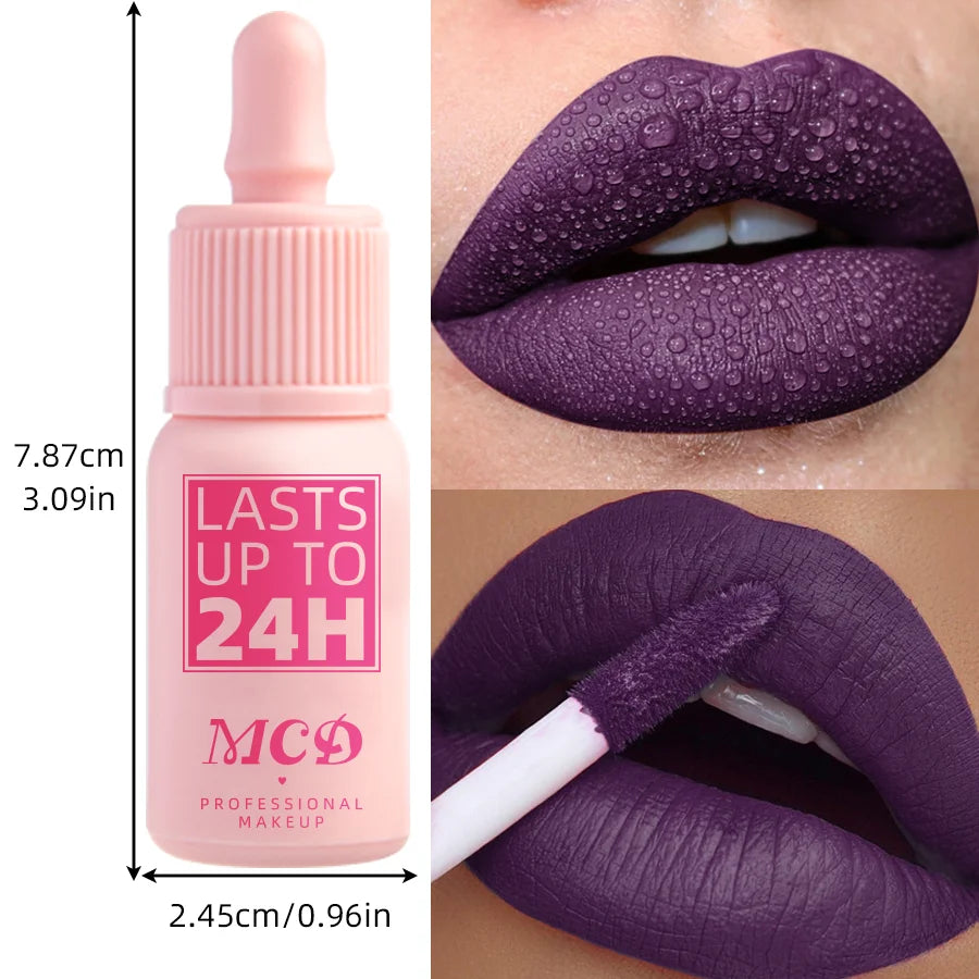 Velvet Lip Glaze Liquid Lipstick Cream Women's Makeup product Nude Matte Purple Pigment Waterproof Long Lasting Lip Tint Paste