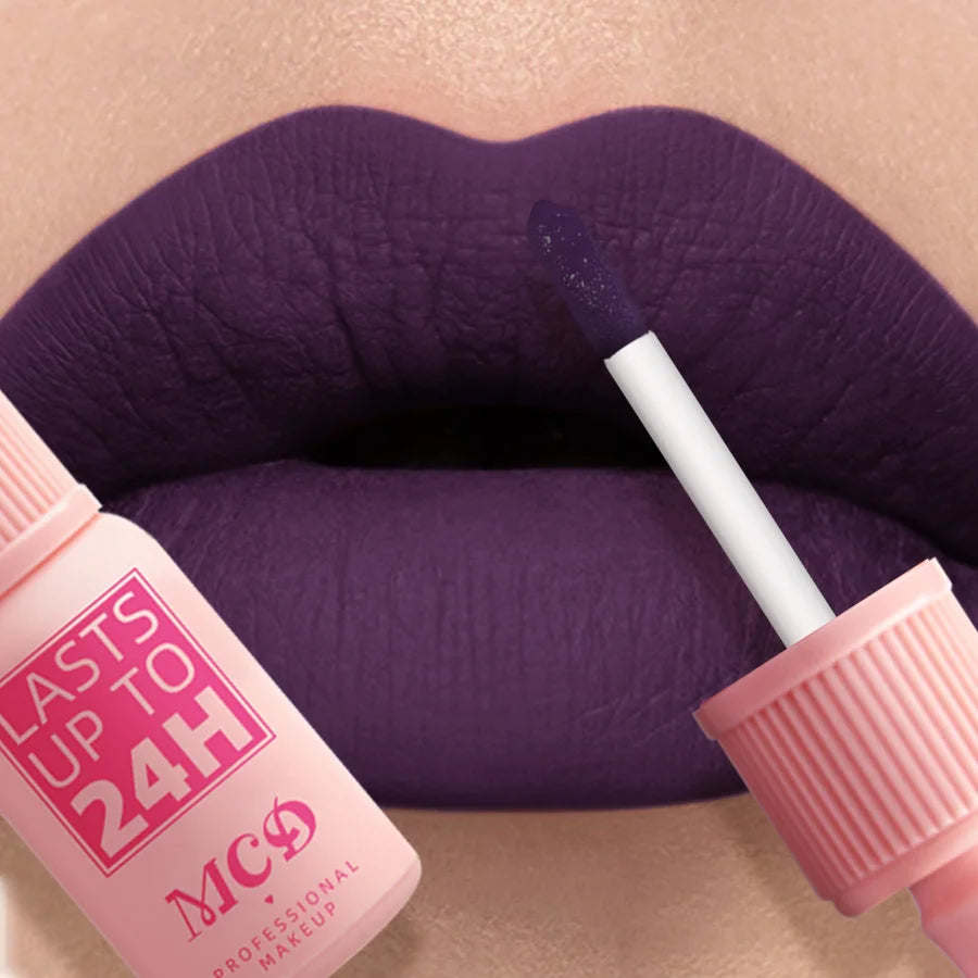 Velvet Lip Glaze Liquid Lipstick Cream Women's Makeup product Nude Matte Purple Pigment Waterproof Long Lasting Lip Tint Paste
