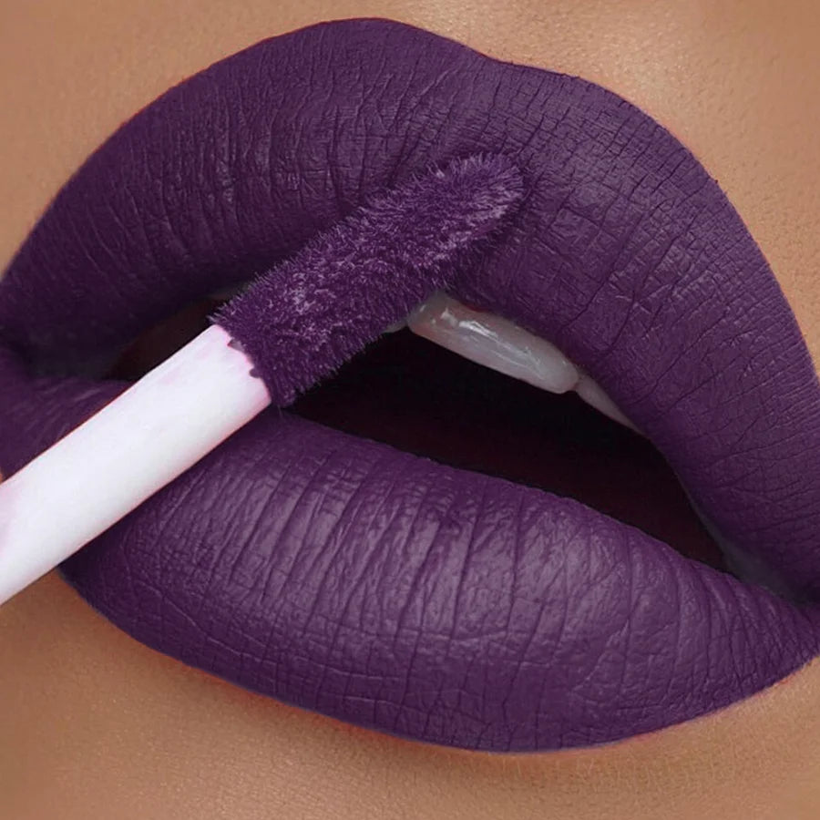 Velvet Lip Glaze Liquid Lipstick Cream Women's Makeup product Nude Matte Purple Pigment Waterproof Long Lasting Lip Tint Paste
